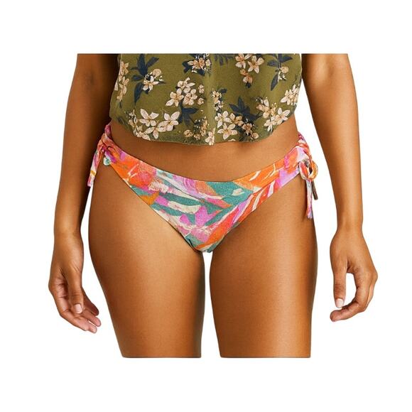 Raisins Luna Pant White Floral Print Bikini Bottoms - Size Large NWT - Picture 1 of 8